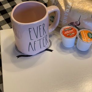 Rae Dunn soft PINK coffee mug-  EVER AFTER